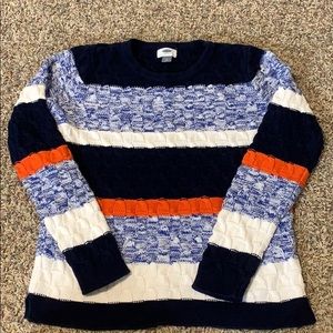 Old navy blue and orange sweater